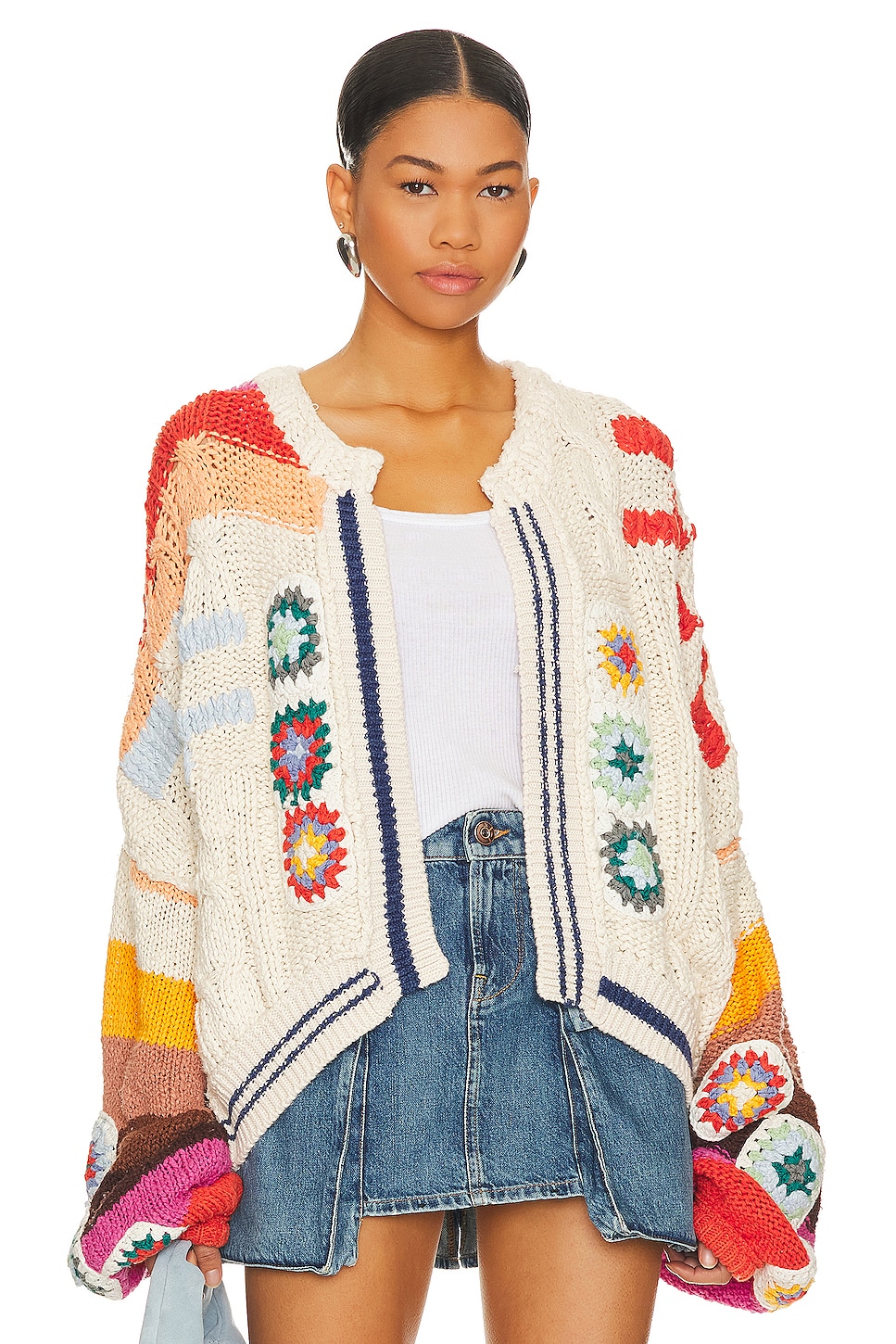 Free People Clear Skies Cardi in Cream Combo | REVOLVE