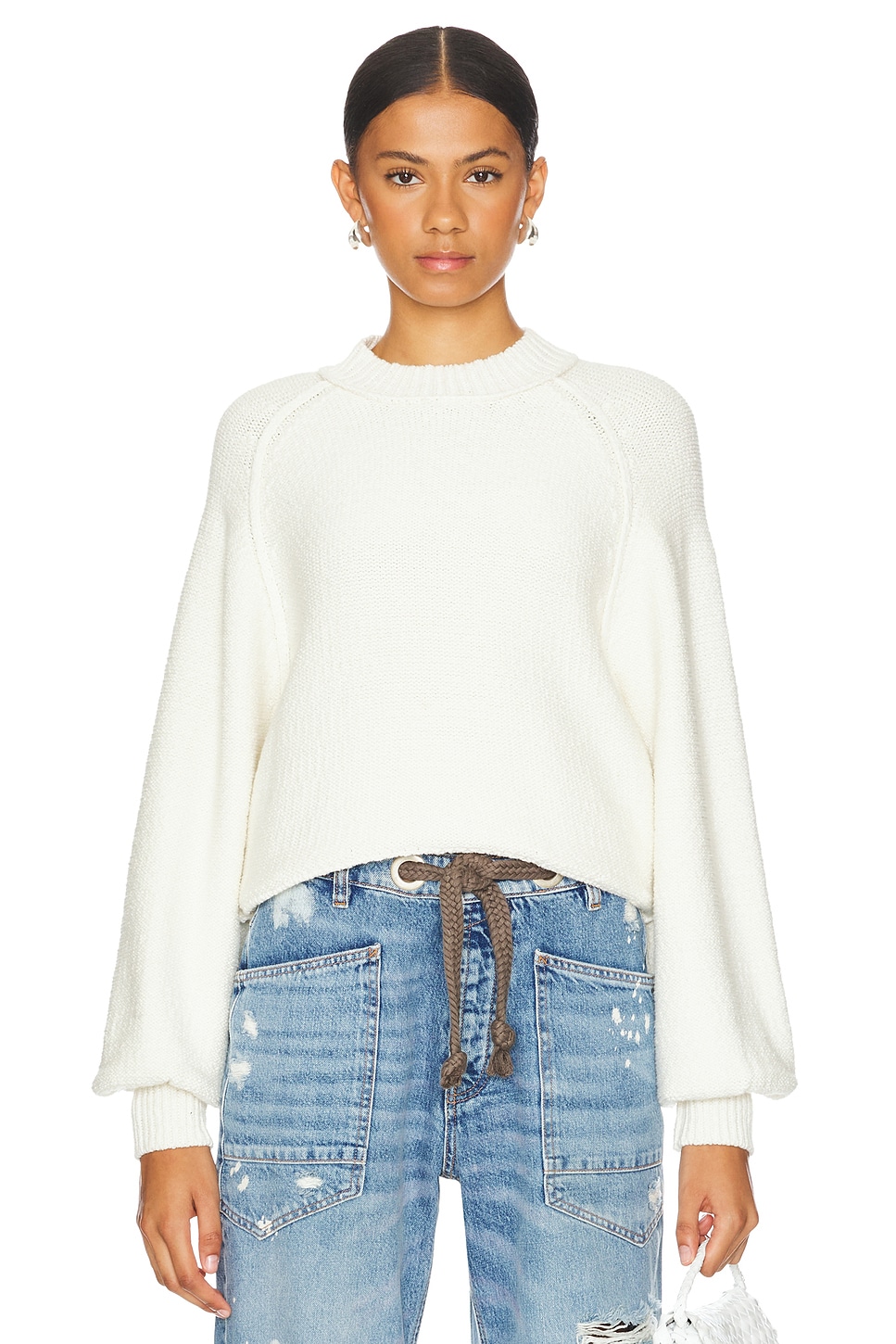 フリーピープル Free People Riley Tee レディース シャツ トップス Optic White Free People Riley Pullover in Optic White | REVOLVE