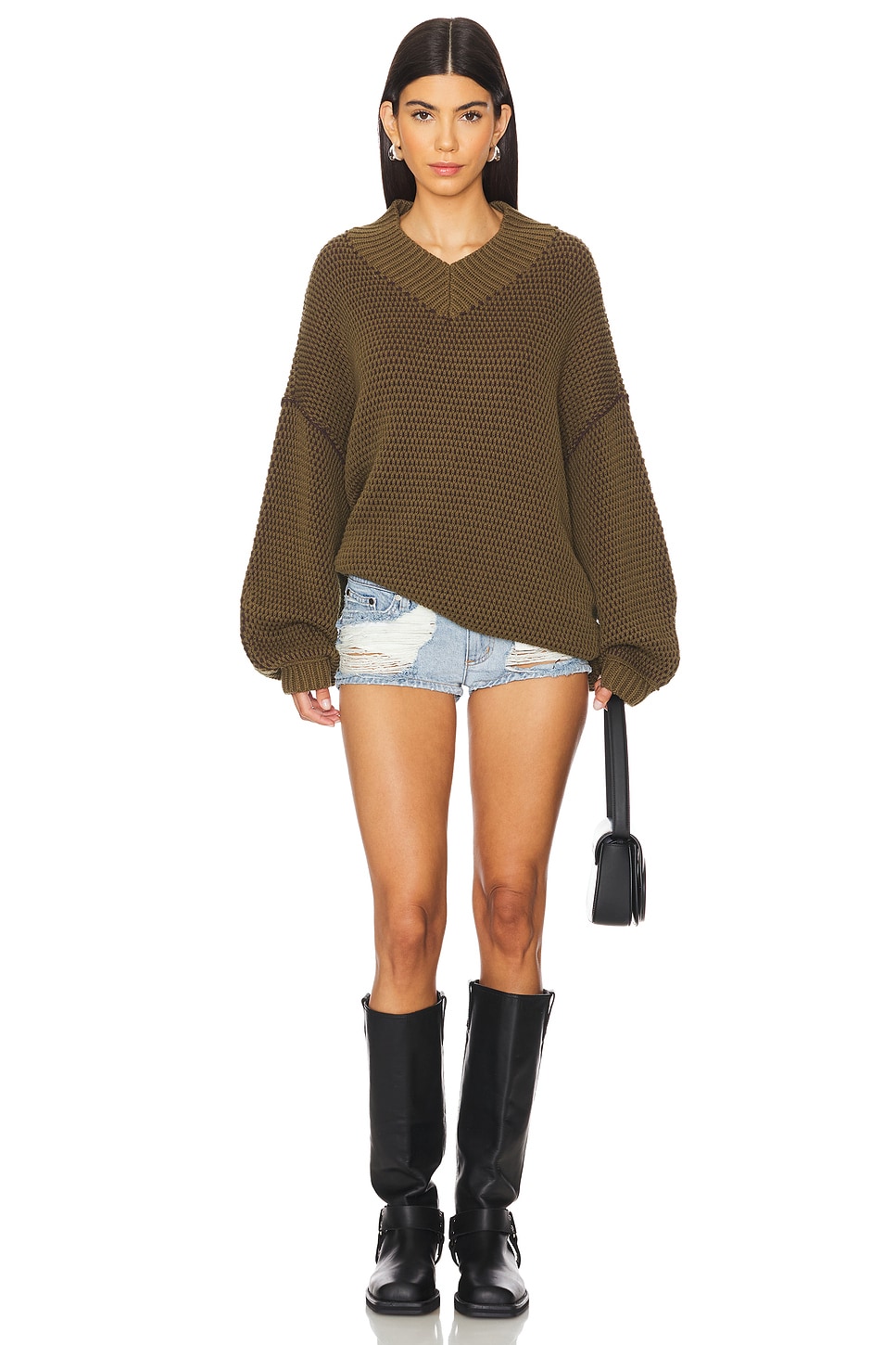 (取寄) フリーピープル レディース メイジー セーター Free People women Maisie Sweater Olive Fudge Combo FP Movement Women's Maisie Sweater, Olive Fudge Combo, Green