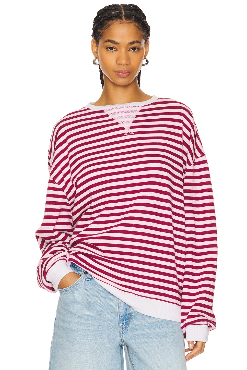 Free People Radiant Pullover Knit Striped top Sweater