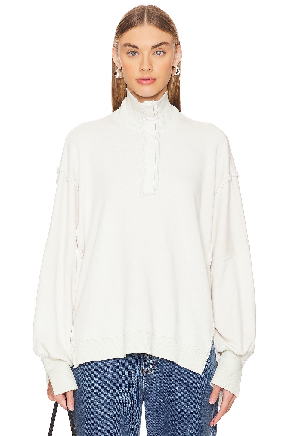 フリーピープル Free People Camden Henley レディース Sweaters Grey Opal Free People We The Free Camden Henley Sweatshirt - GREY OPAL