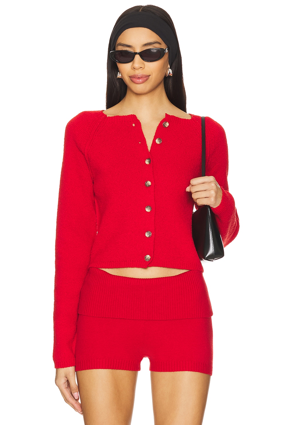 Free People Sydney Shrunken Cardi in Atlas Red | REVOLVE