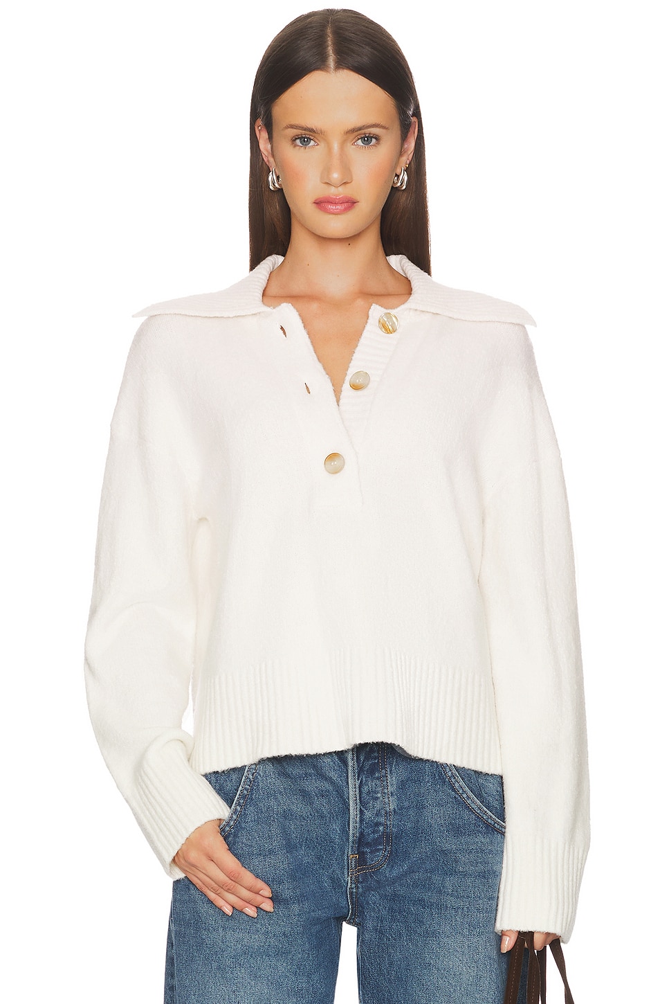 Free People Trading Up Polo in Ivory | REVOLVE
