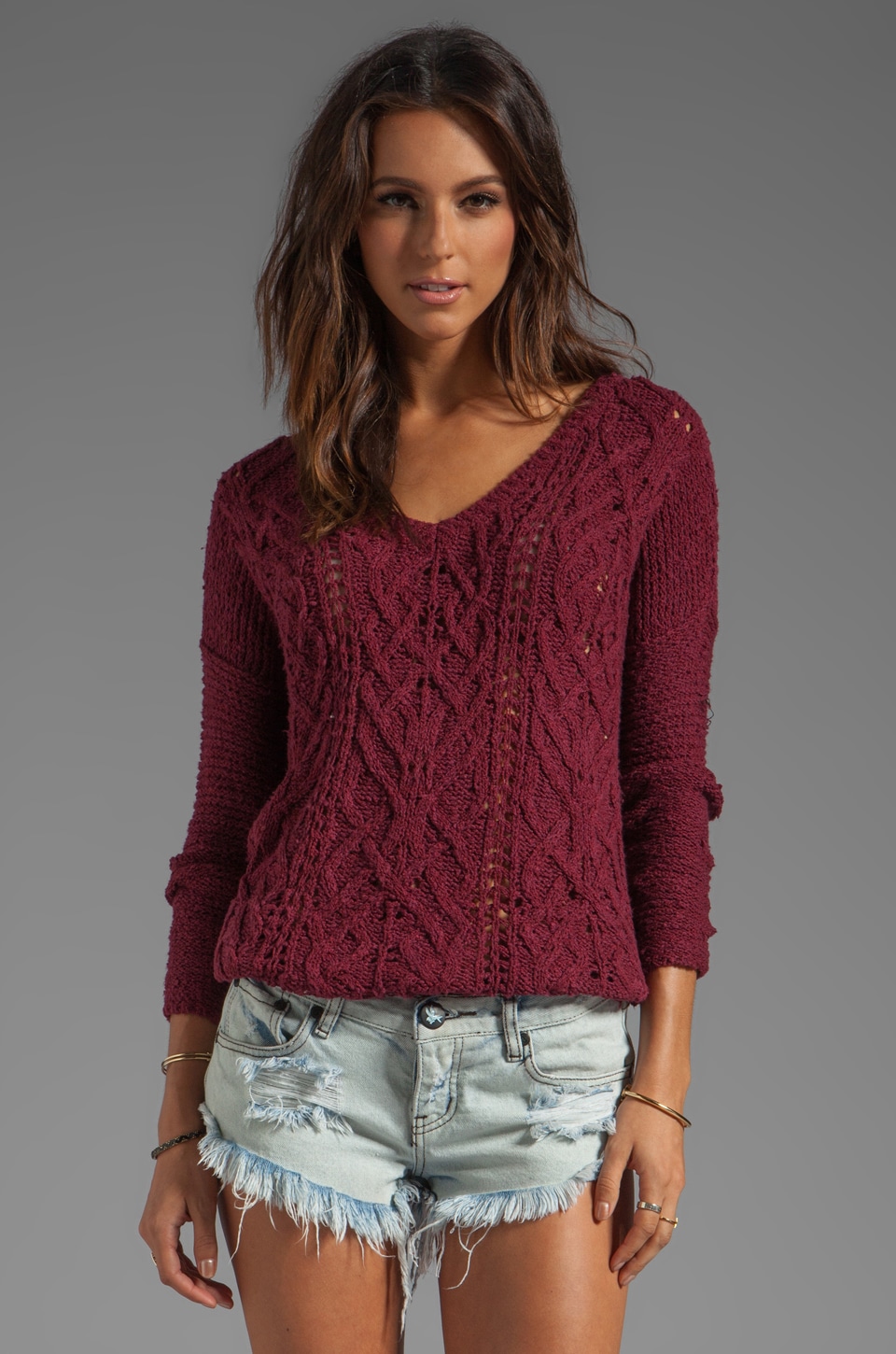 free people heart sweater