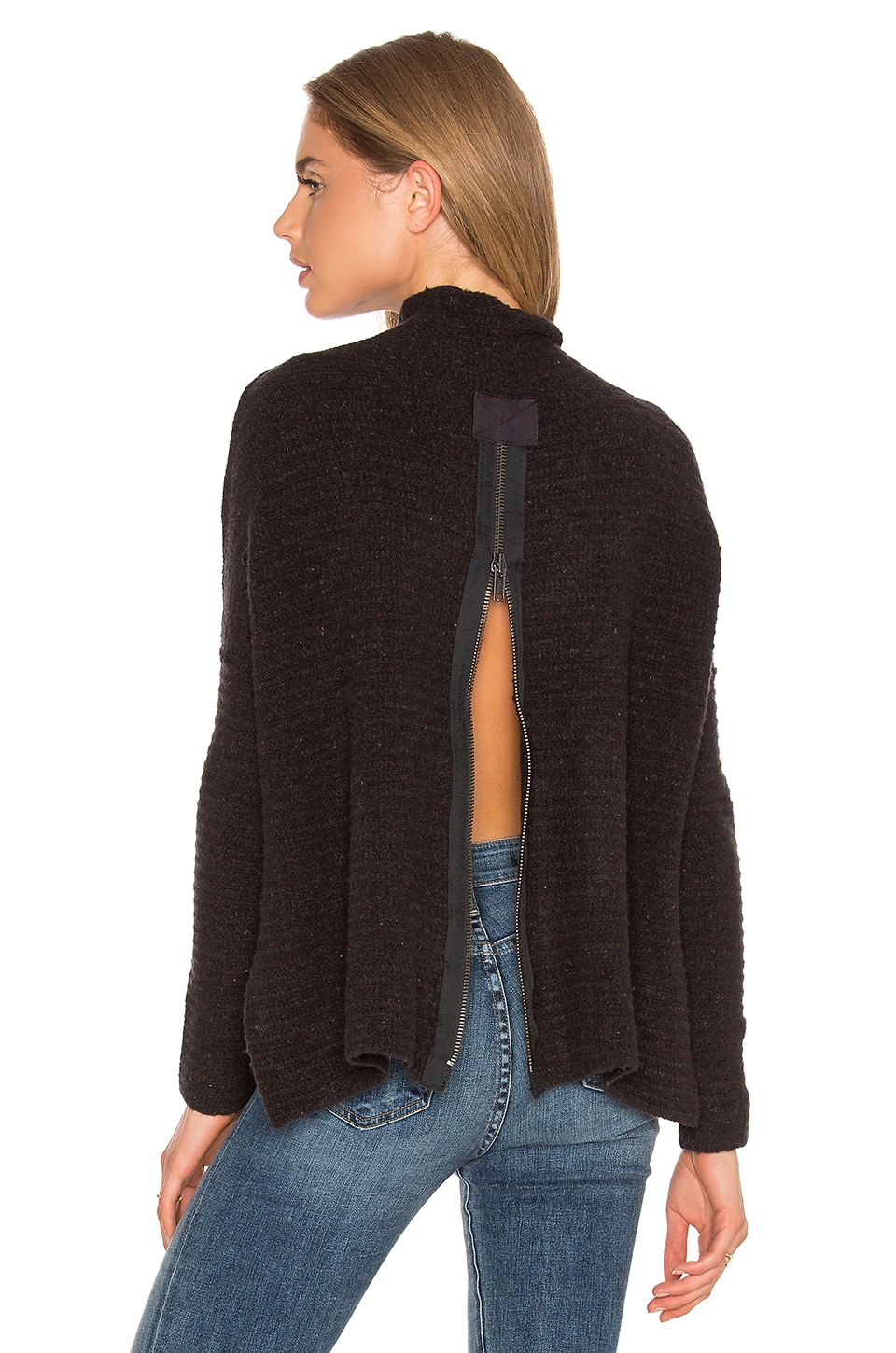 zipper back sweater