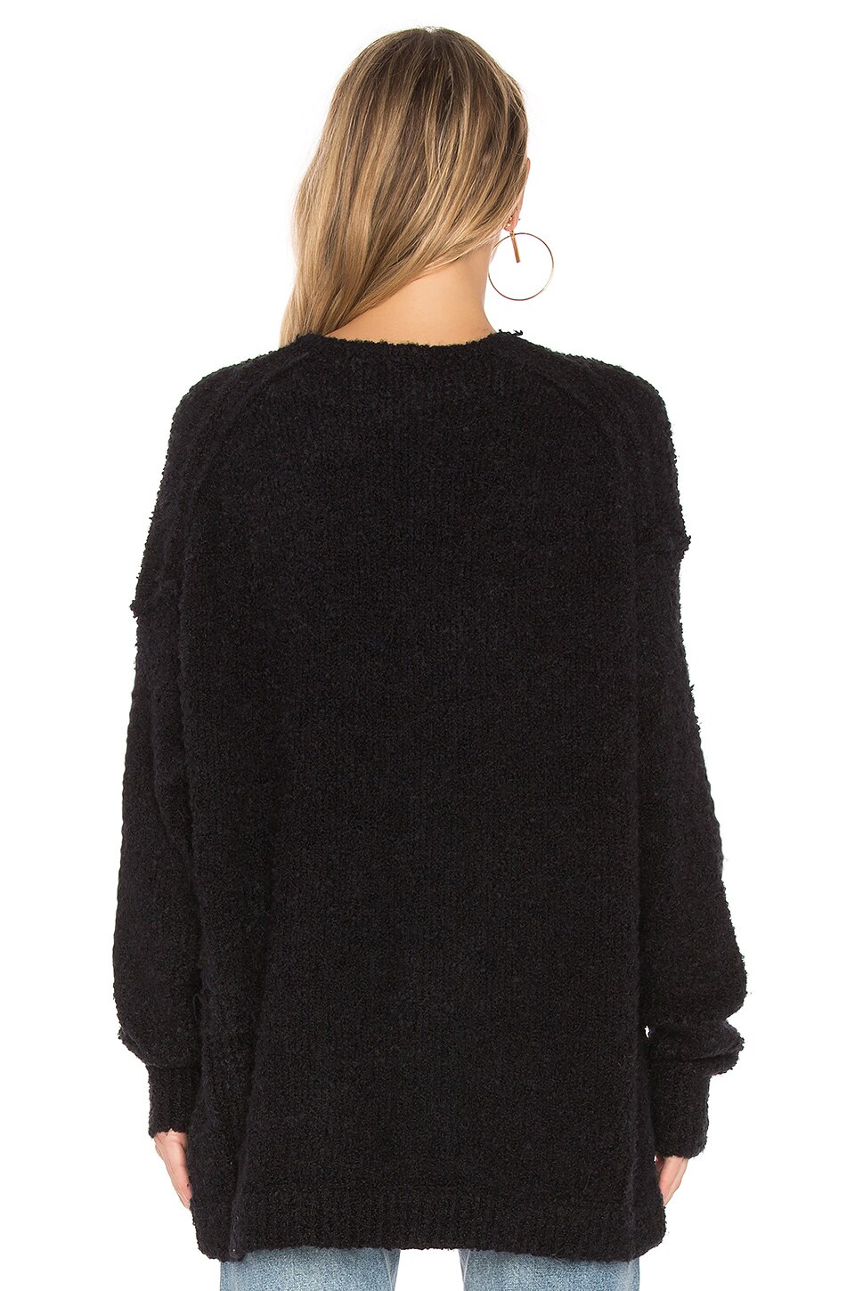 Free People Lofty V-Neck Pullover Sweater in Black | REVOLVE