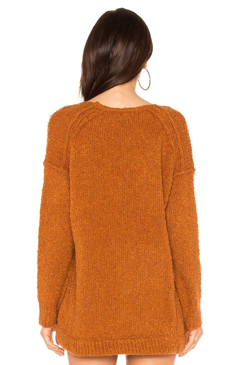 Free People Lofty V Neck Sweater in Terracotta REVOLVE