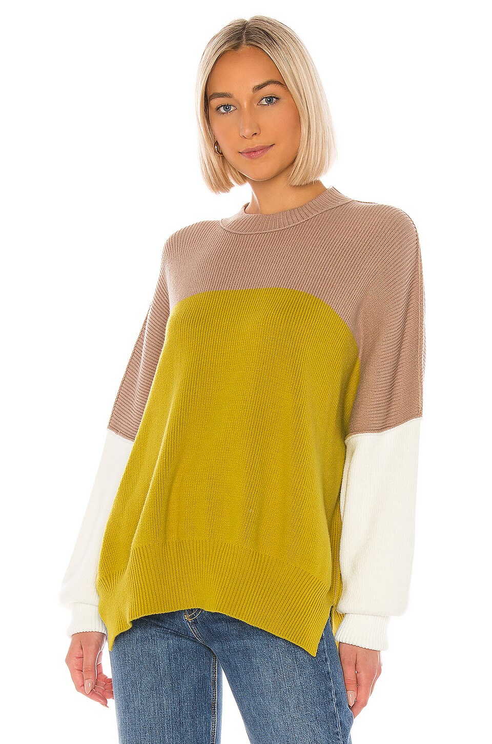 free people color block sweater