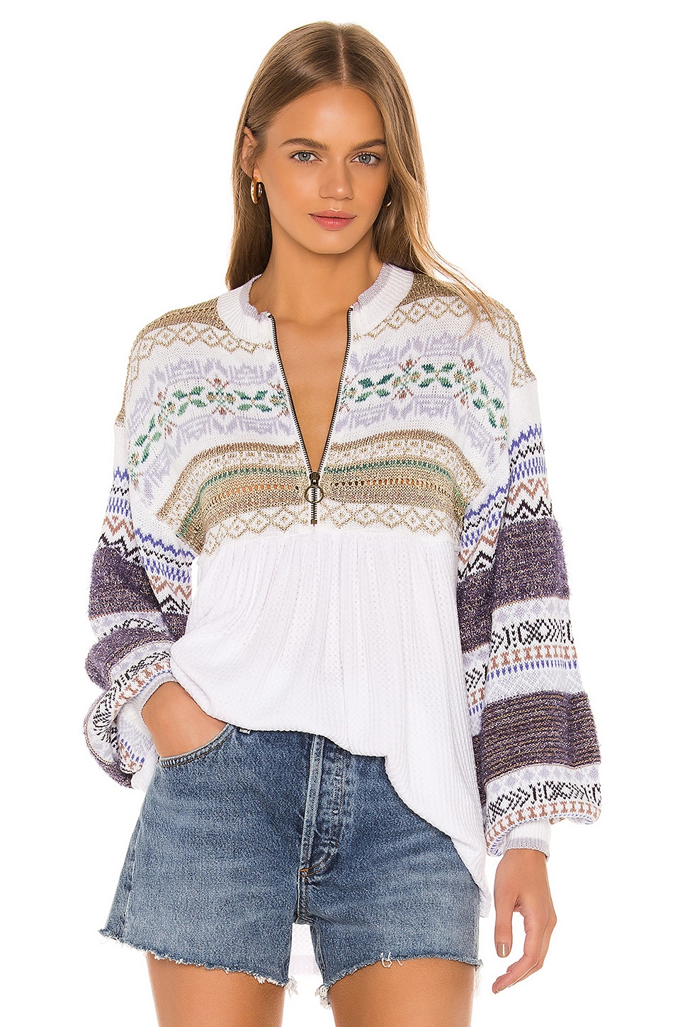 free people white sweater