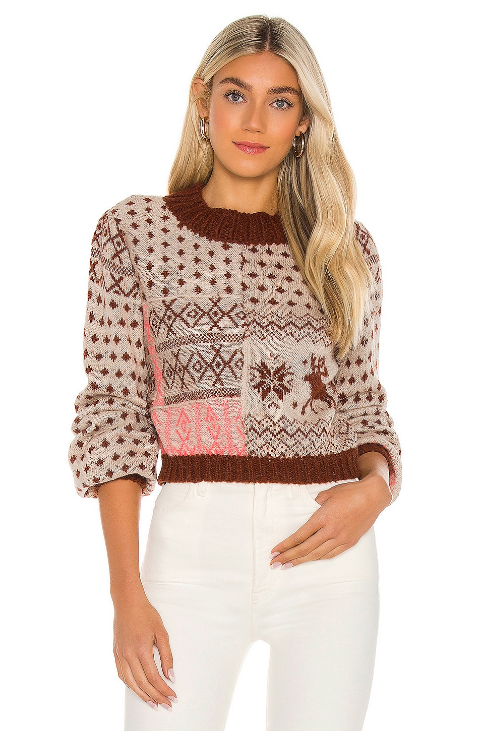 Free People Snow Globe Pullover in Gingerbread Cookie | REVOLVE