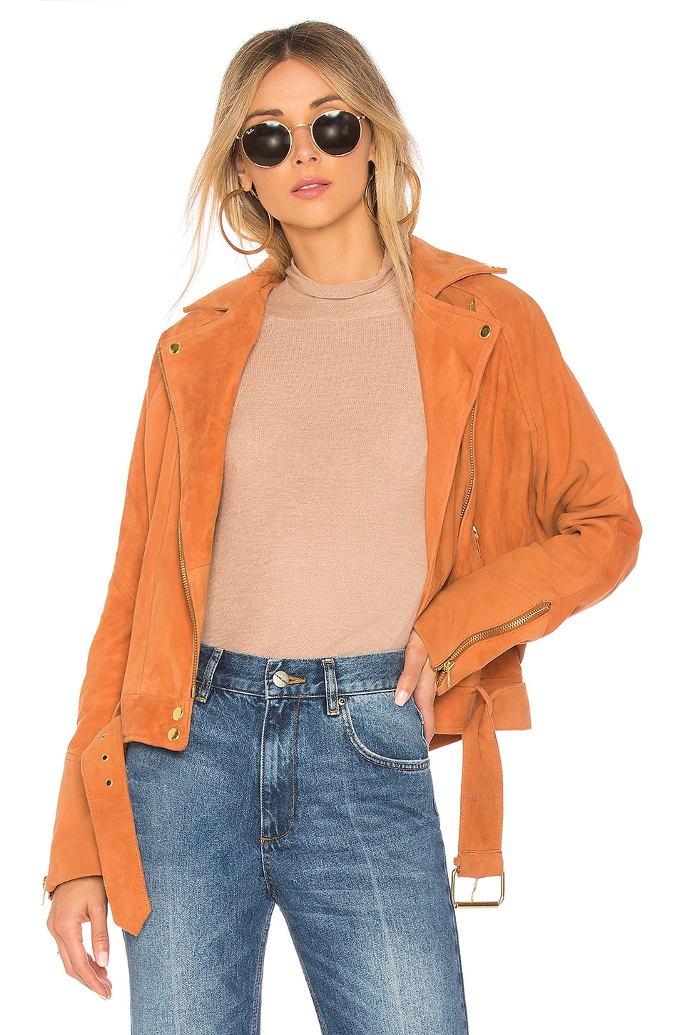 Free People Drapey Suede Moto in Bronze | REVOLVE