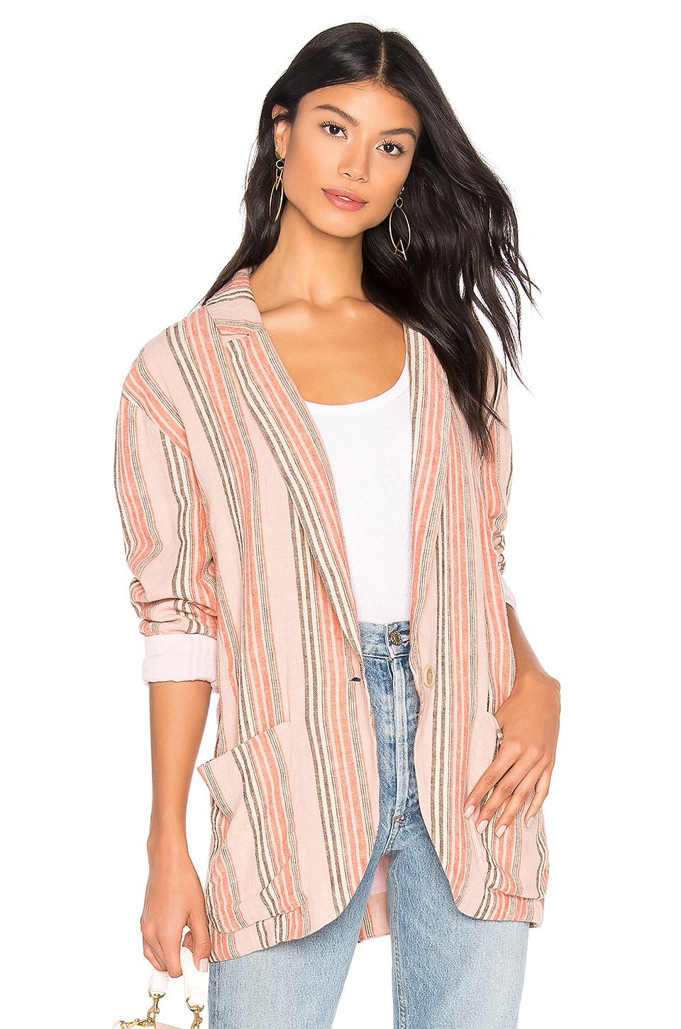 free people simply plaid blazer