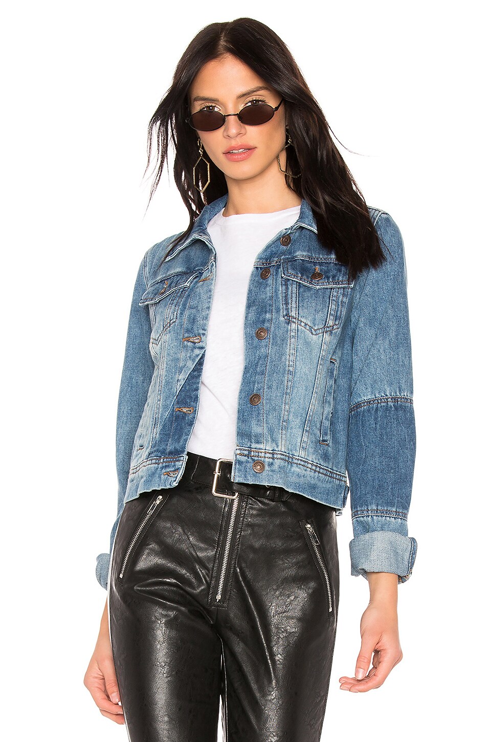 Free People Rumors Denim Jacket in Navy | REVOLVE