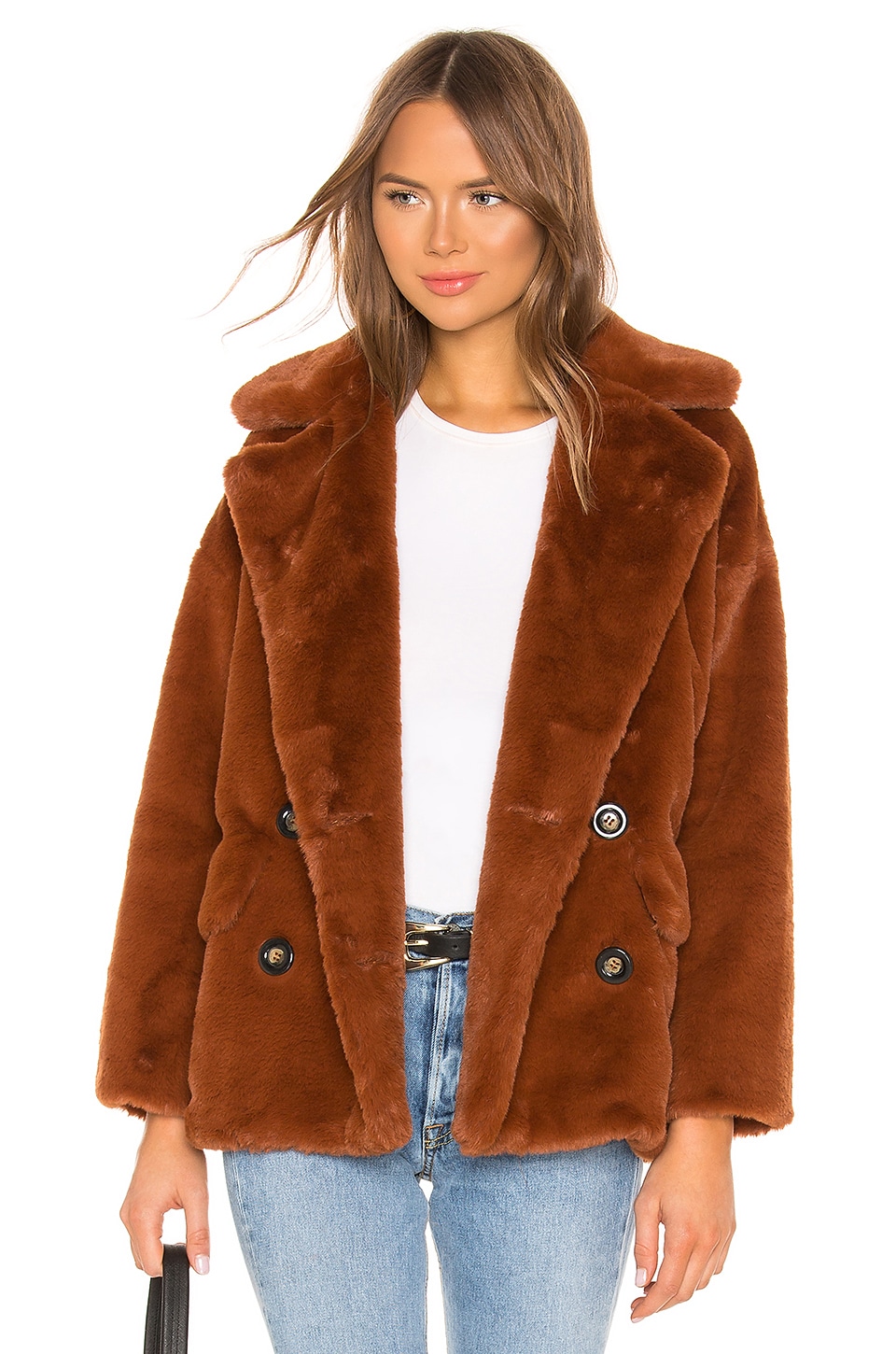 solid kate faux fur coat