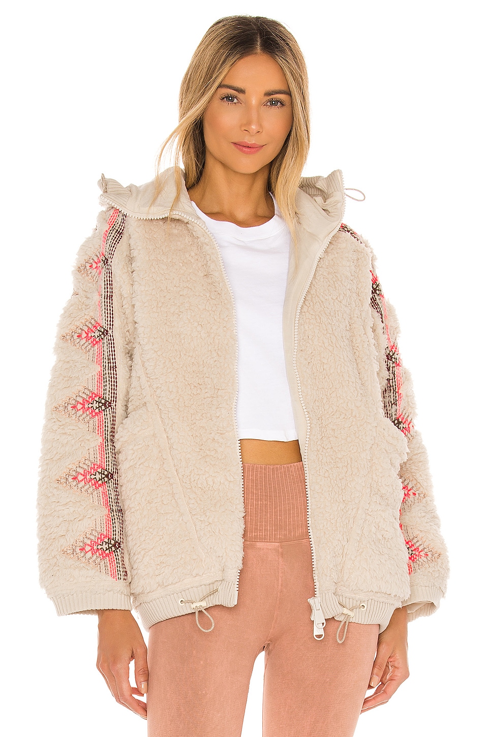 Free People X FP Movement Lodge Livin Jacket in Natural/Pink Combo ...