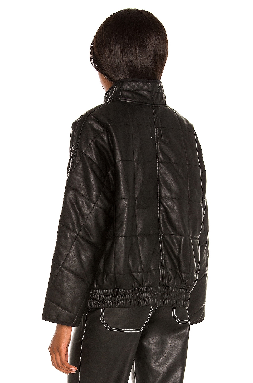 Free People Dolman Quilted Vegan Leather Jacket in Black REVOLVE