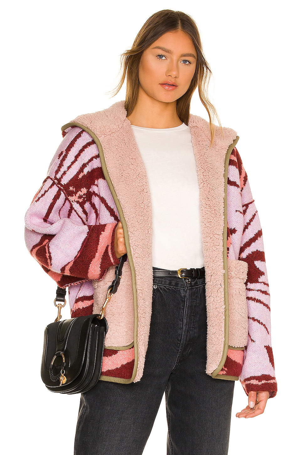 Free People Winter Chill Reversible Jacket in Orchid Rose Combo | REVOLVE