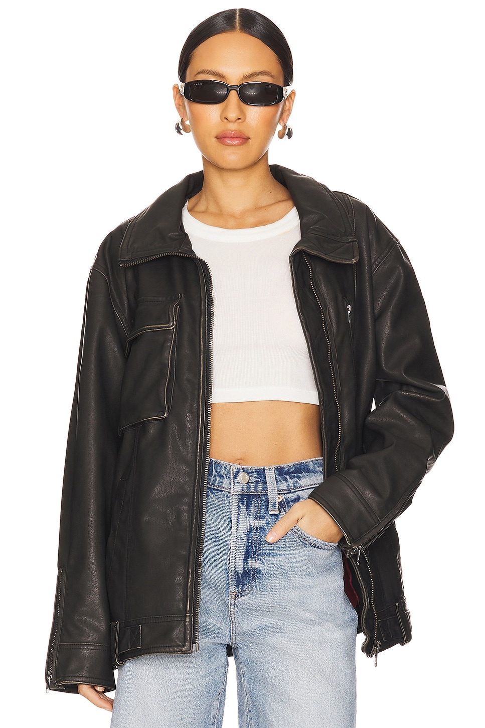 Free People x We The Free Buckle Up Faux Leather Jacket