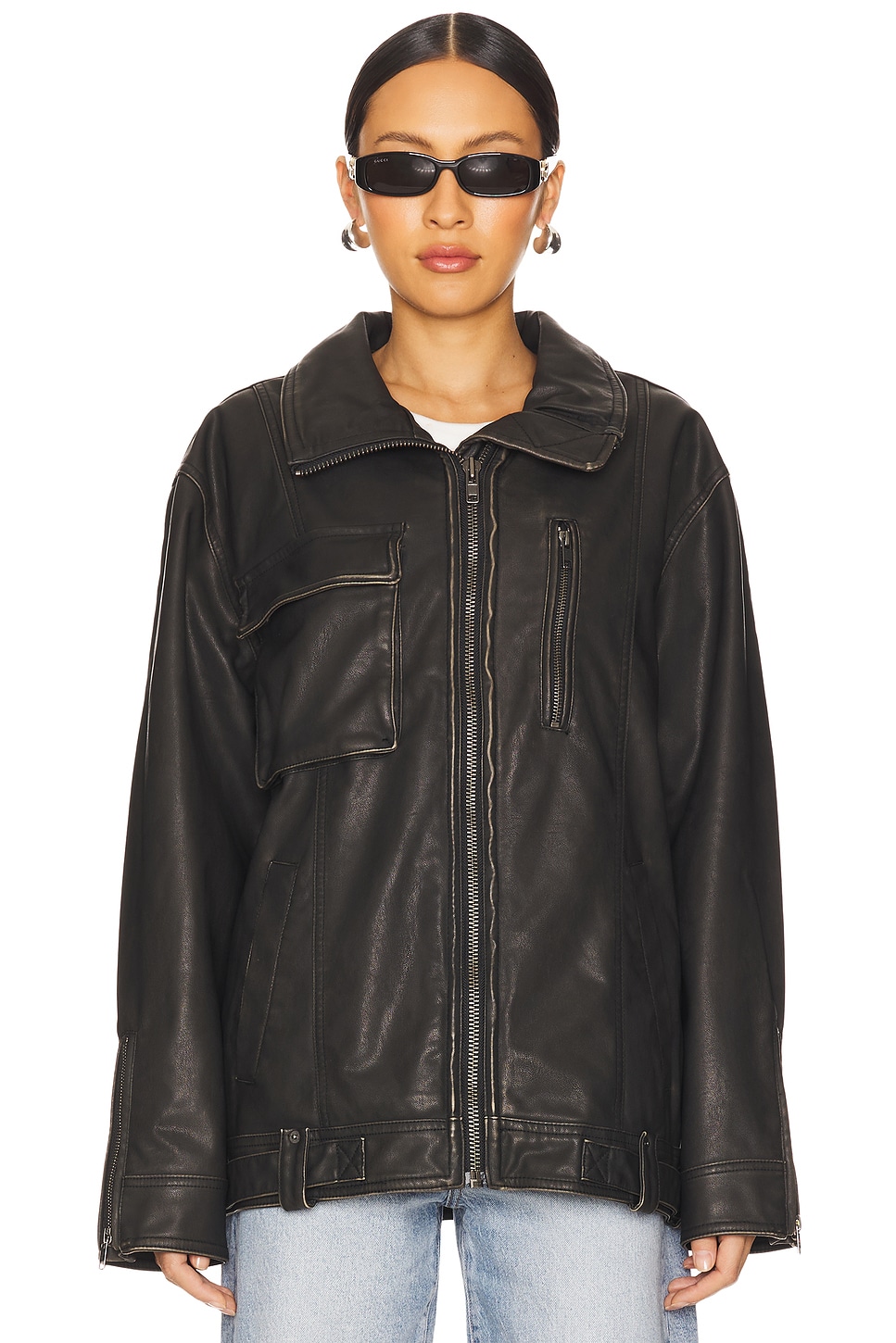Free People x We The Free Buckle Up Faux Leather Jacket
