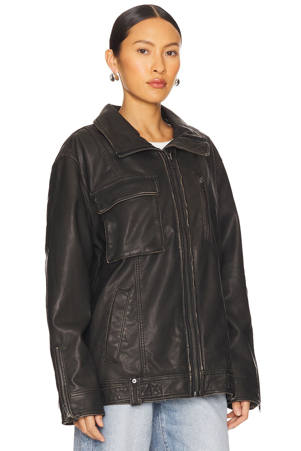 Free People x We The Free Buckle Up Faux Leather Jacket