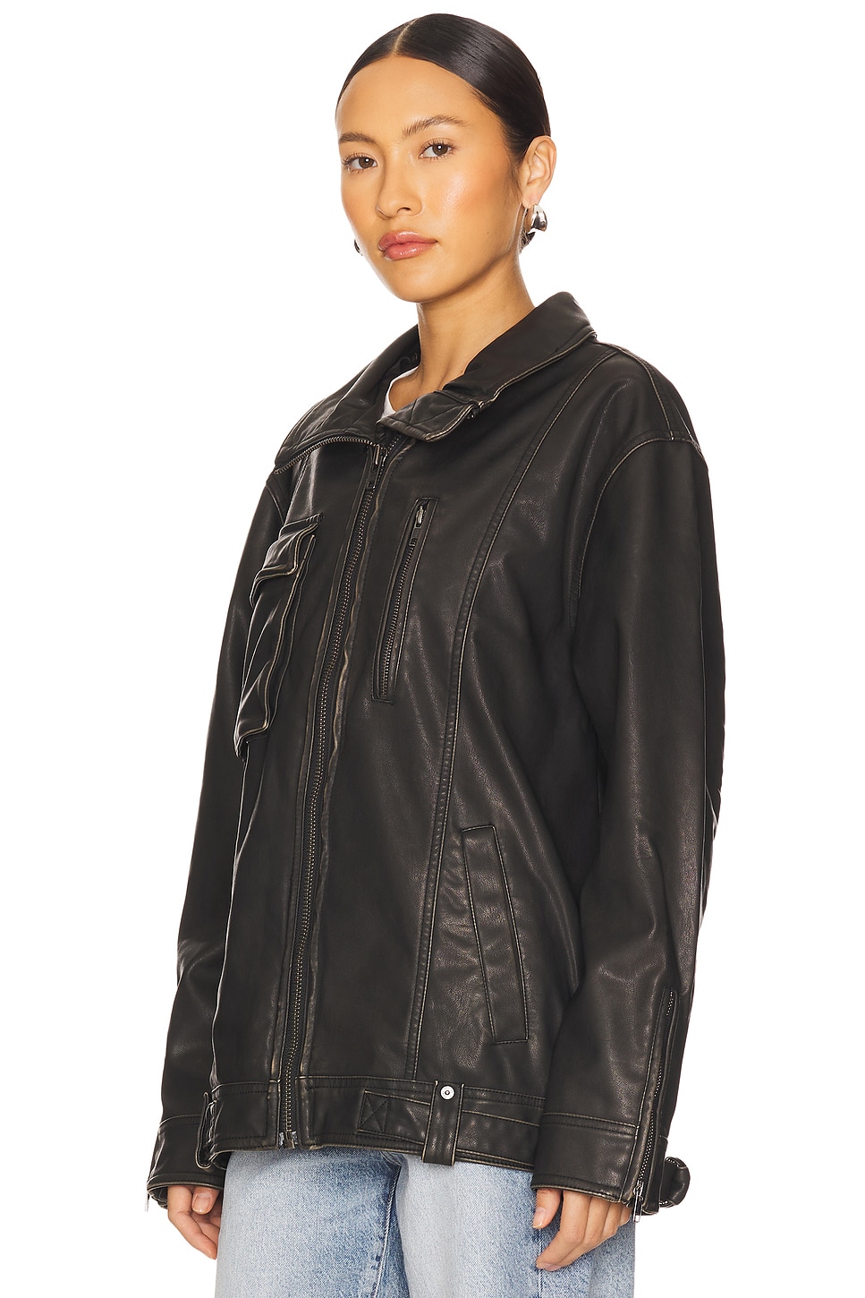 Free People x We The Free Buckle Up Faux Leather Jacket