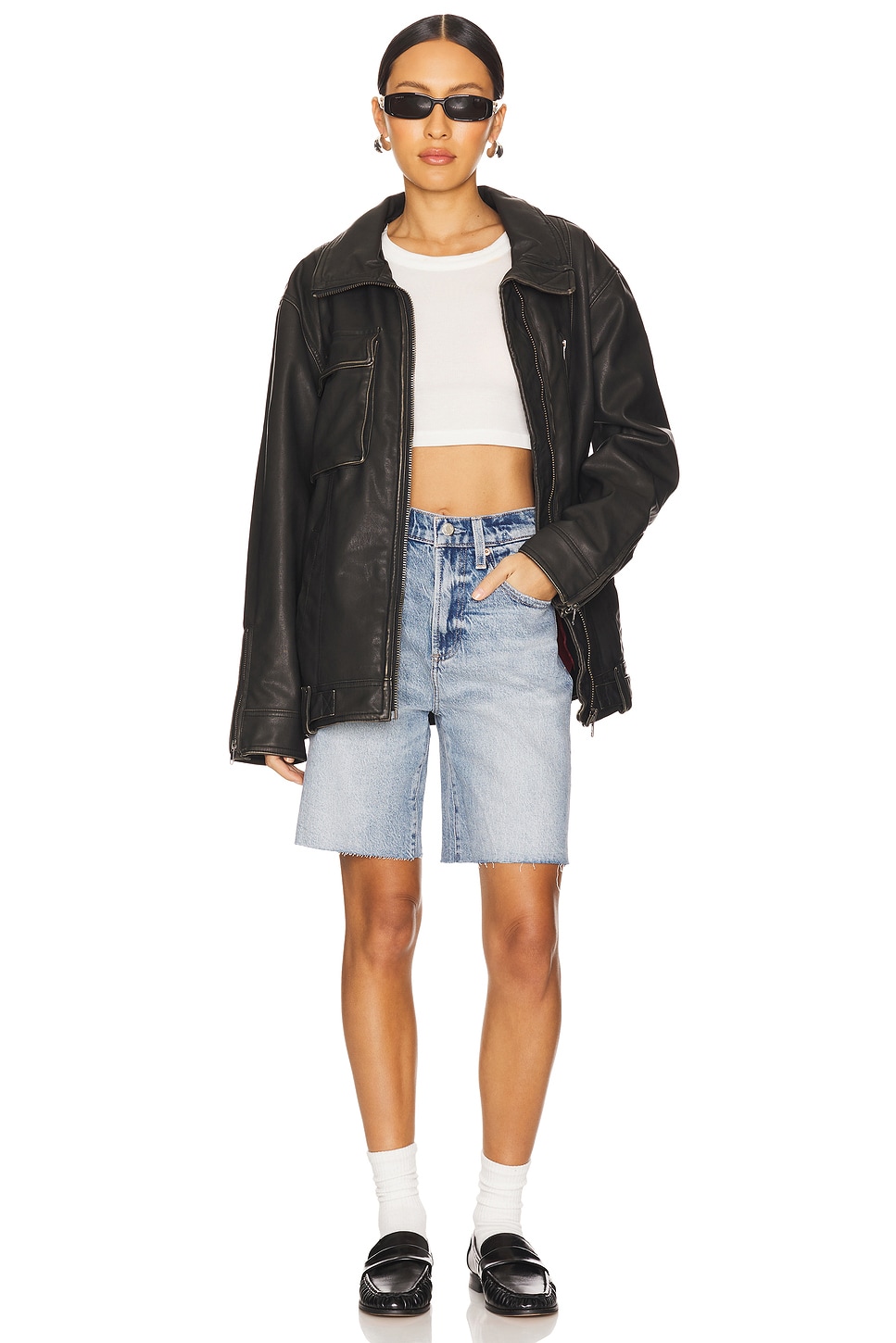 Free People x We The Free Buckle Up Faux Leather Jacket