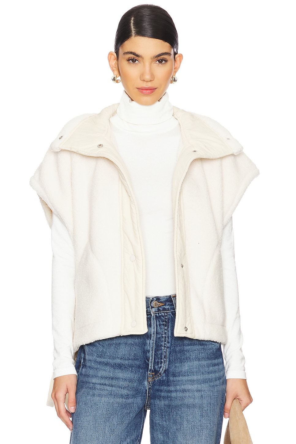 Free People x FP Movement Scout It Out Fleece Vest In Birch Tree