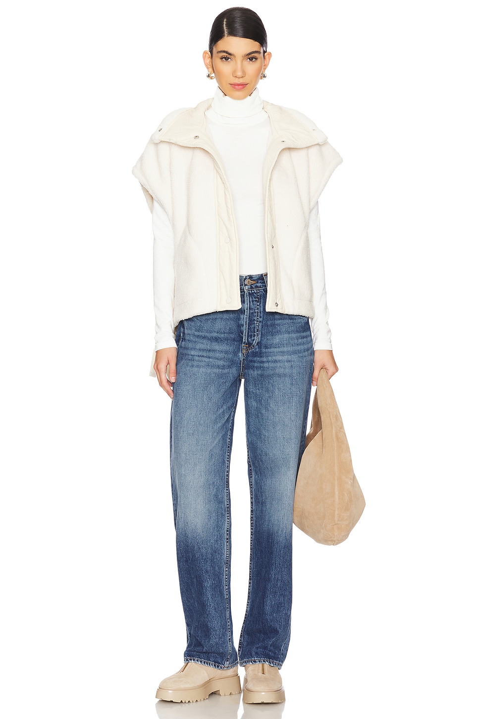 Free People x FP Movement Scout It Out Fleece Vest In Birch Tree thumbnail