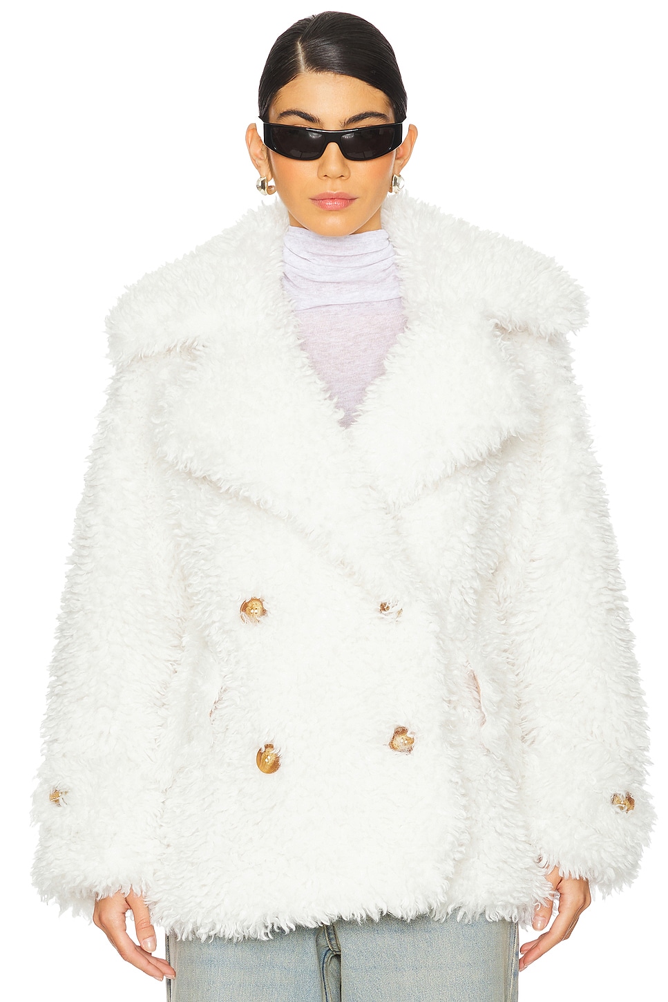 Free People Sophie Faux Fur Peacoat thumbnail