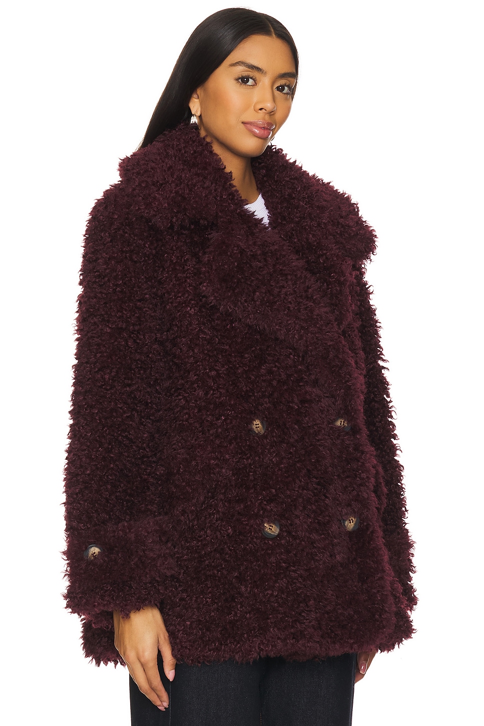 Free People Sophie Faux Fur Peacoat thumbnail