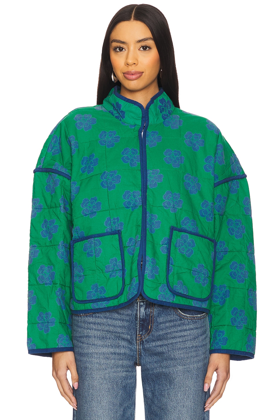 Free People Chloe Jacket in Grass Combo | REVOLVE