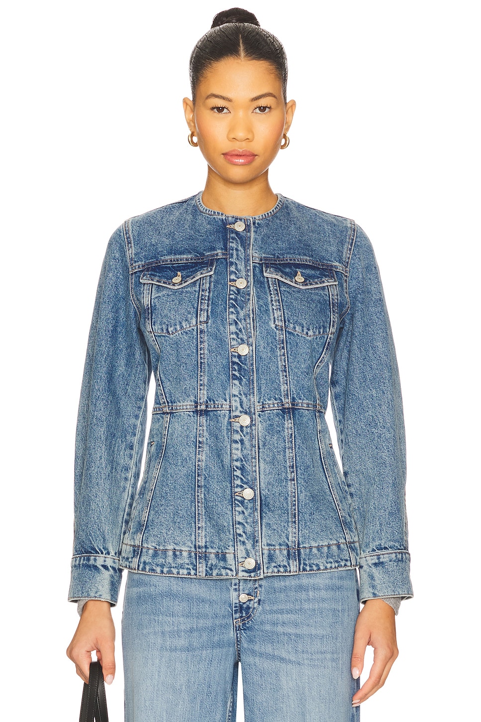 x We The Free Lula Denim Jacket In River Blues