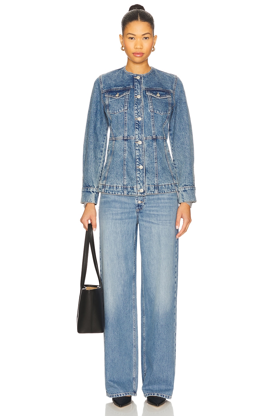 Free People x We The Free Lula Denim Jacket In River Blues in
