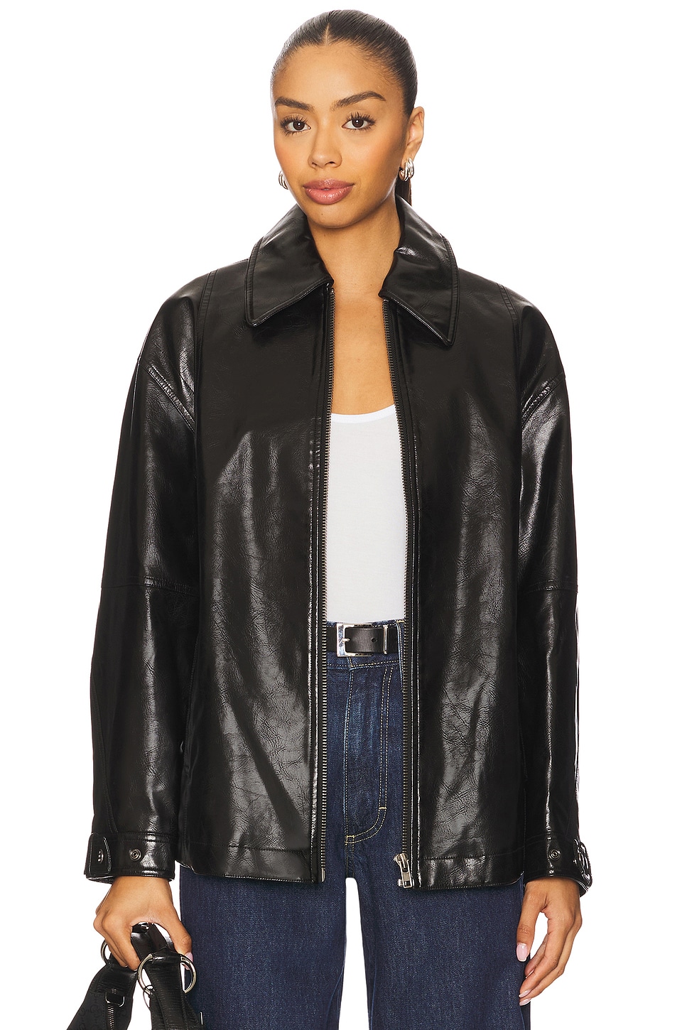 x We The Free Sloane Faux Leather Jacket In Black