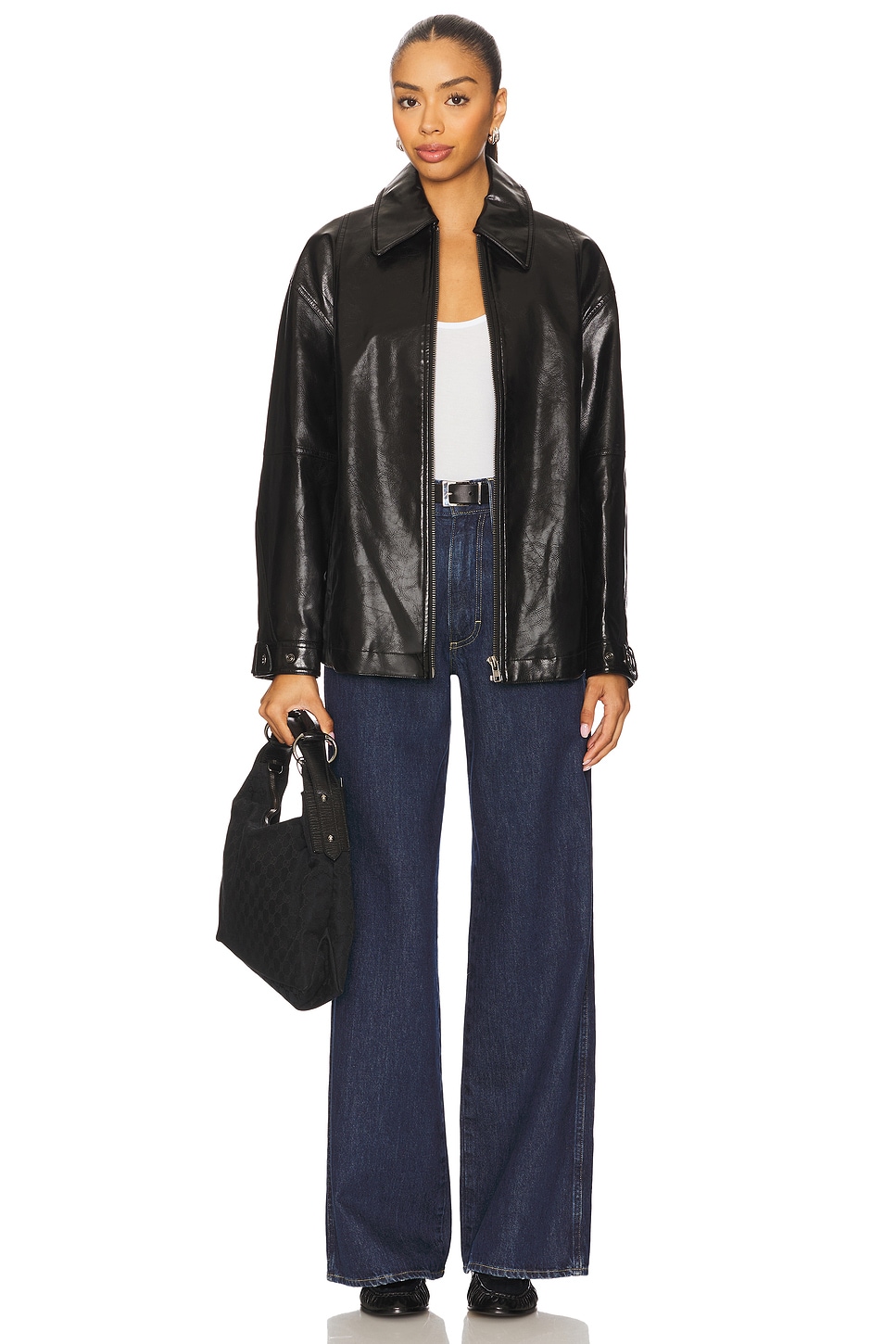 x We The Free Sloane Faux Leather Jacket In Black