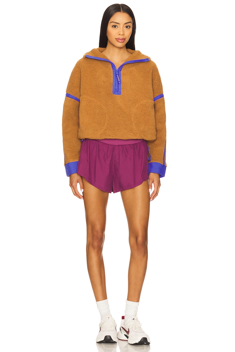 HeapUpOctaverプラッタ　FR 希少 Free People x FP Movement Mountain High 1/2 Zip Jacket in Twig