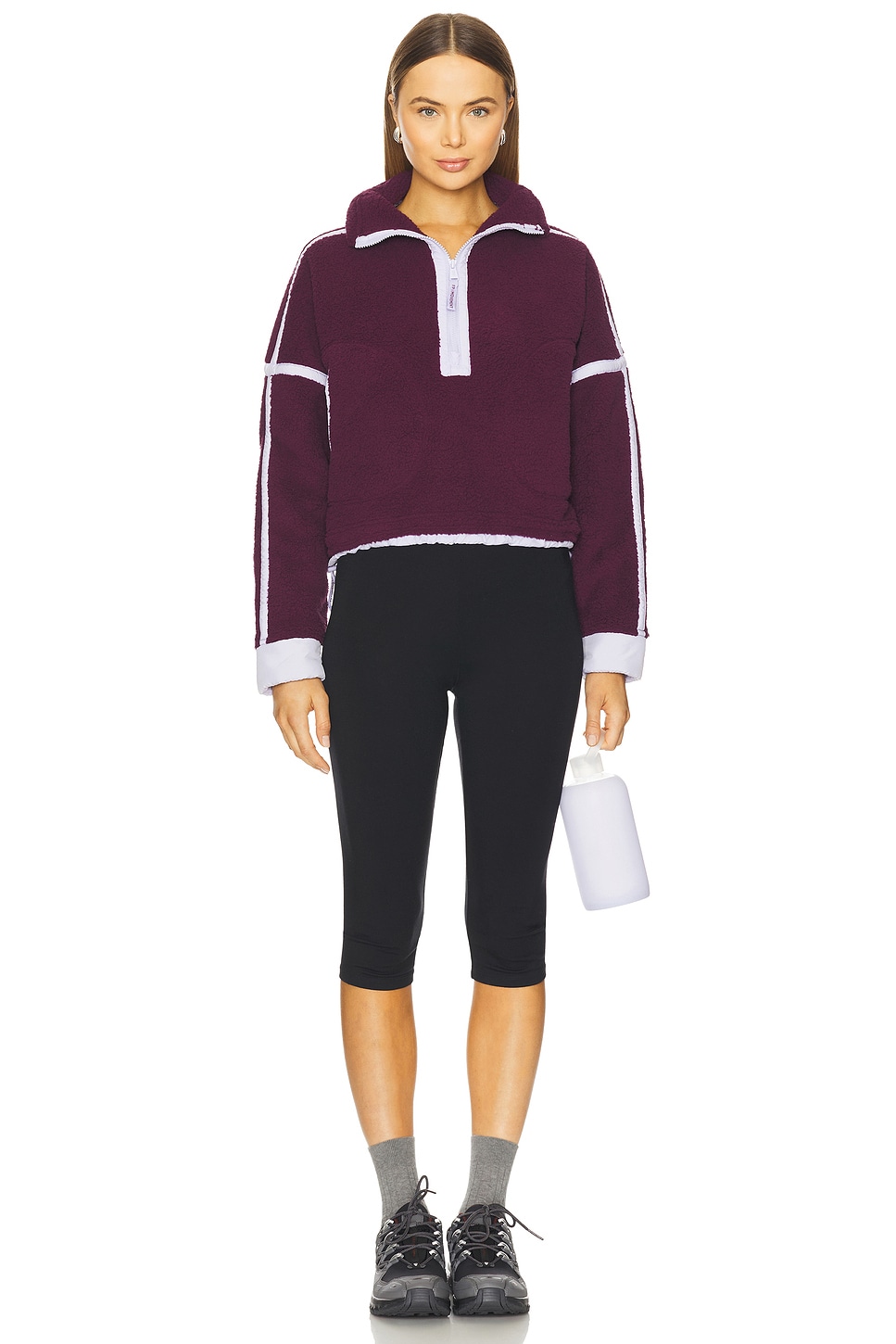Free People x FP Movement Mountain High 1/2 Zip Jacket in Black