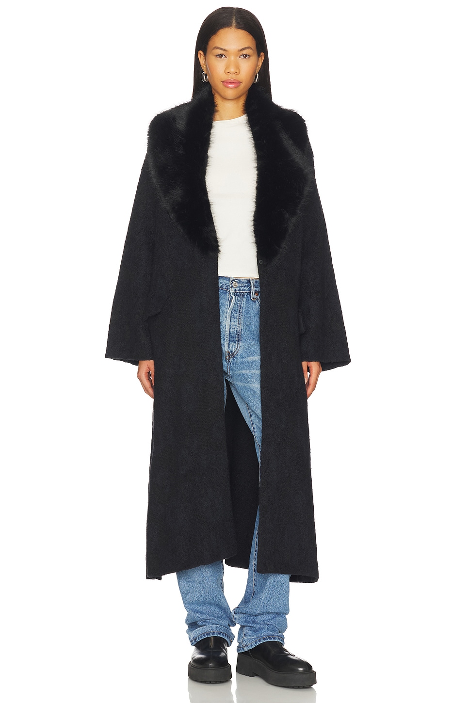 OUVERT ウエザーフードコート Free People Twiced Love Coatigan in Solid Black | REVOLVE