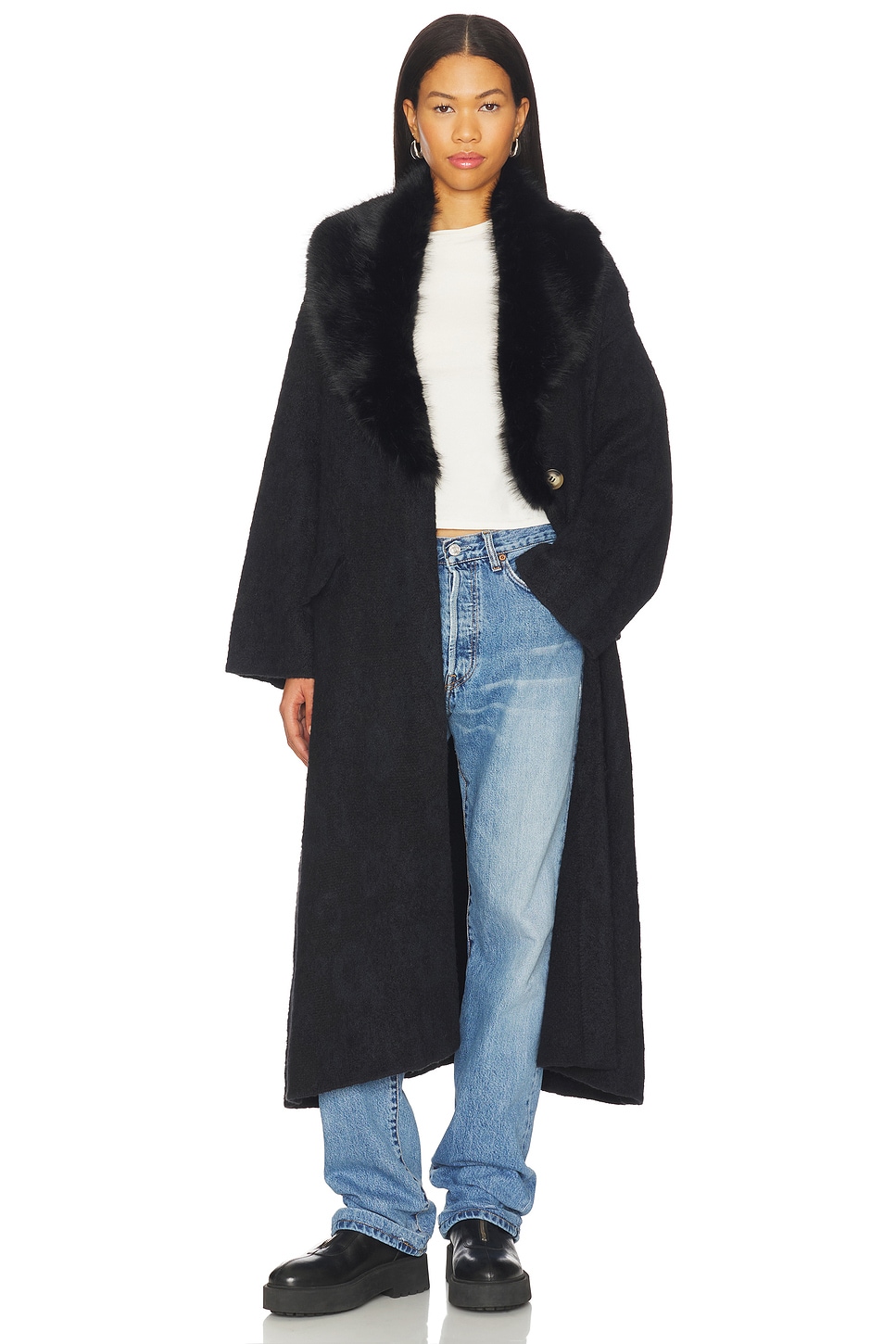 Free People Twiced Love Coatigan in Solid Black | REVOLVE