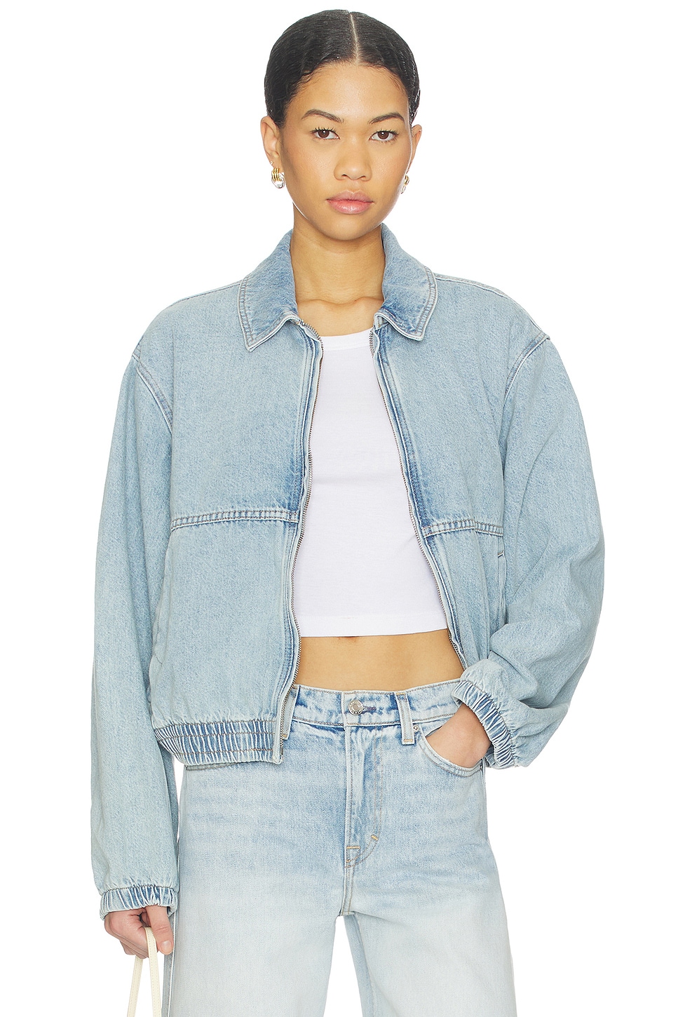 Free People x We The Free Birdie Denim Jacket in Mockingbird | REVOLVE