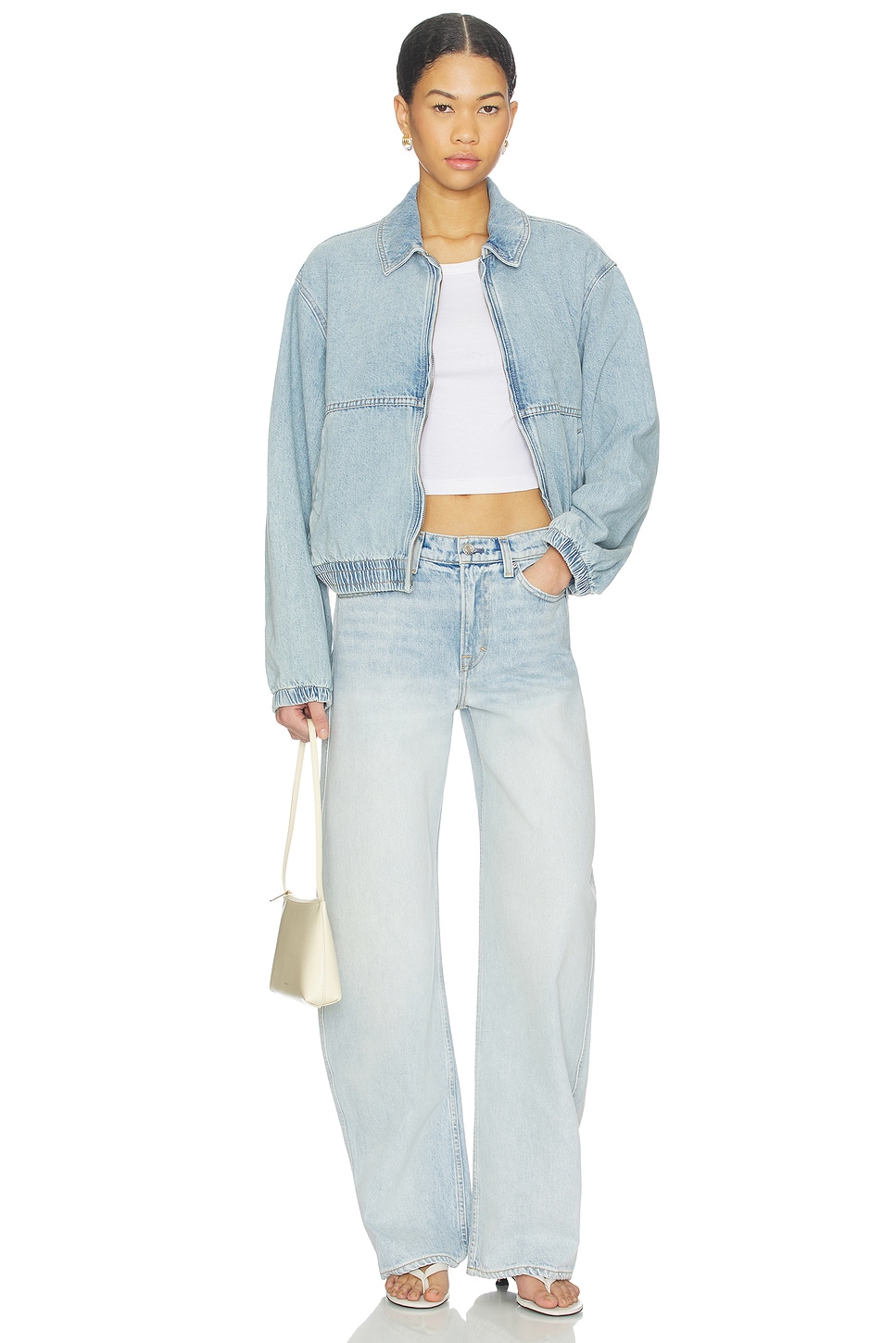 Free People x We The Free Birdie Denim Jacket in Mockingbird | REVOLVE