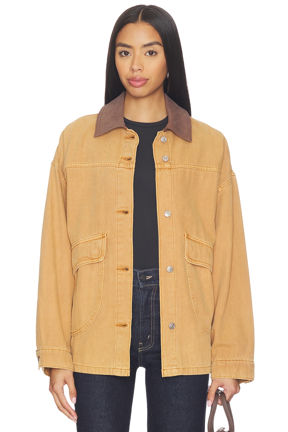 Free People x We The Free Lemon Denim Jacket in Meerkat | REVOLVE