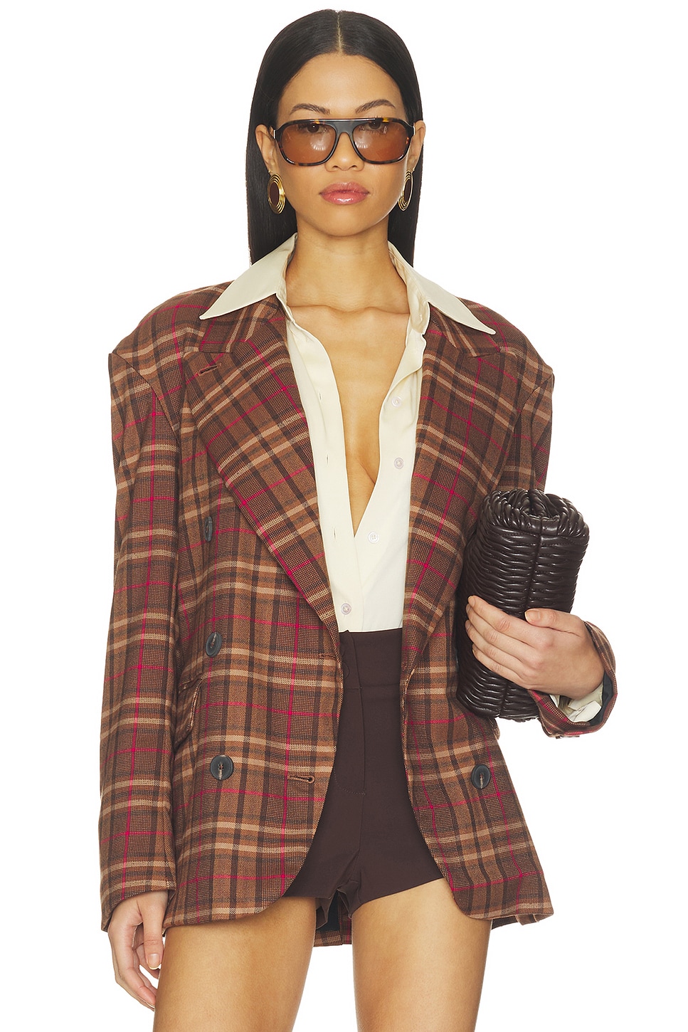 ZARA ZW COLLECTION DOUBLE BREASTED BLAZER WITH SHOULDER PADS