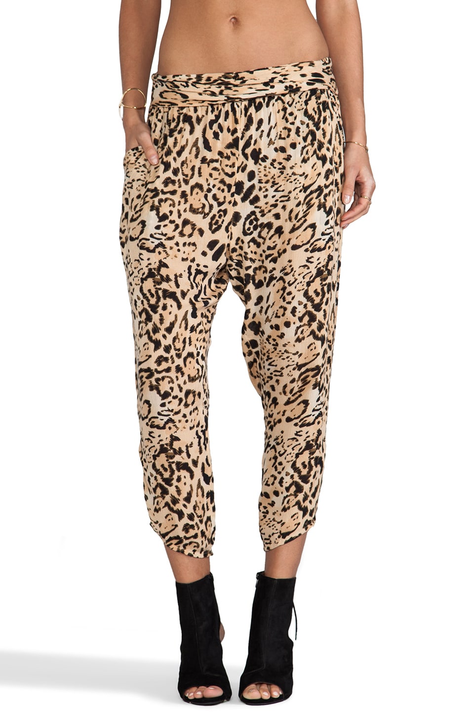 Free People Cheetah Twisted Harem Pant in Natural Combo | REVOLVE