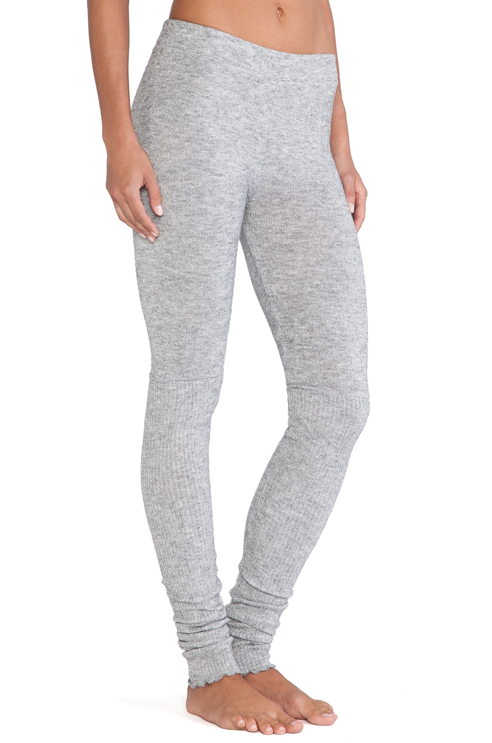 Free People Heathered Knit Legging in Light Grey REVOLVE