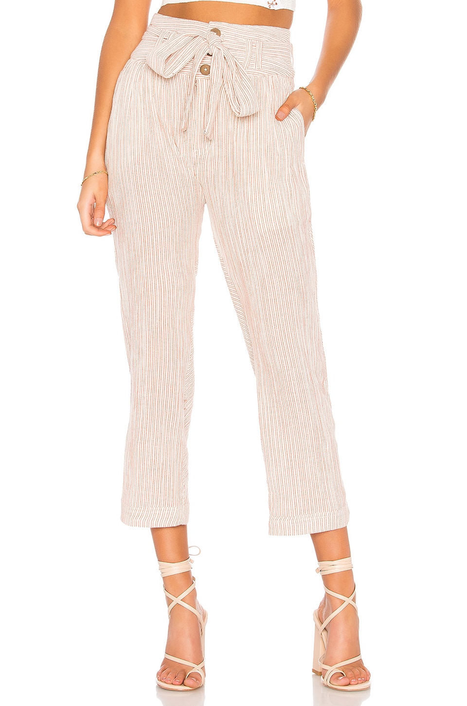 Free People Rumors Yarn Dye Harem Pant In Beige | ModeSens