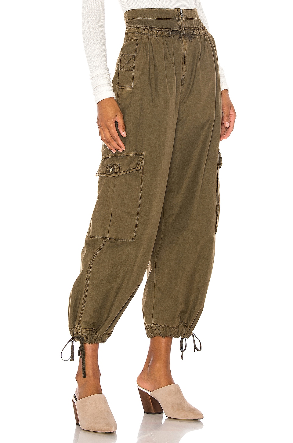 Free People Fly Away Parachute Pant in Army | REVOLVE