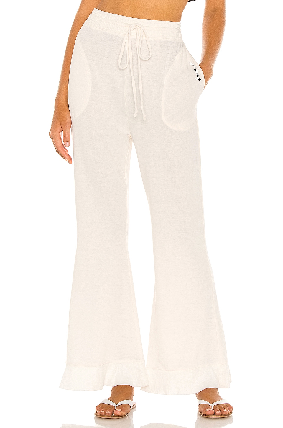 Free People Cozy Cool Lounge Pant in Ivory | REVOLVE