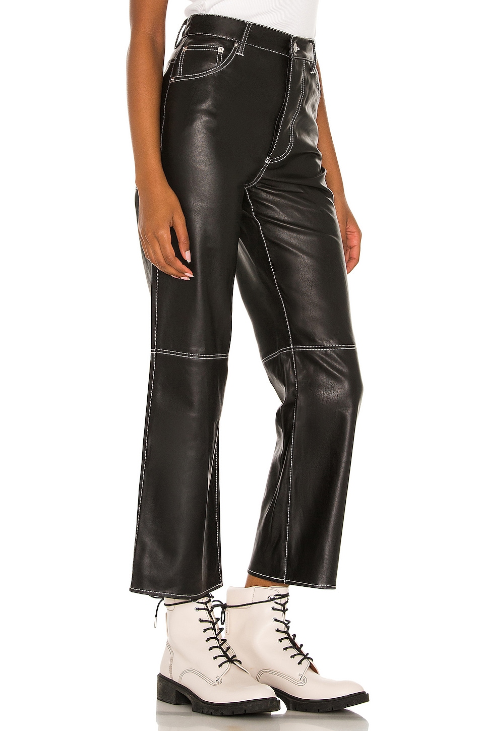 Free People The It Factor Vegan Leather Pant in Mystic | REVOLVE