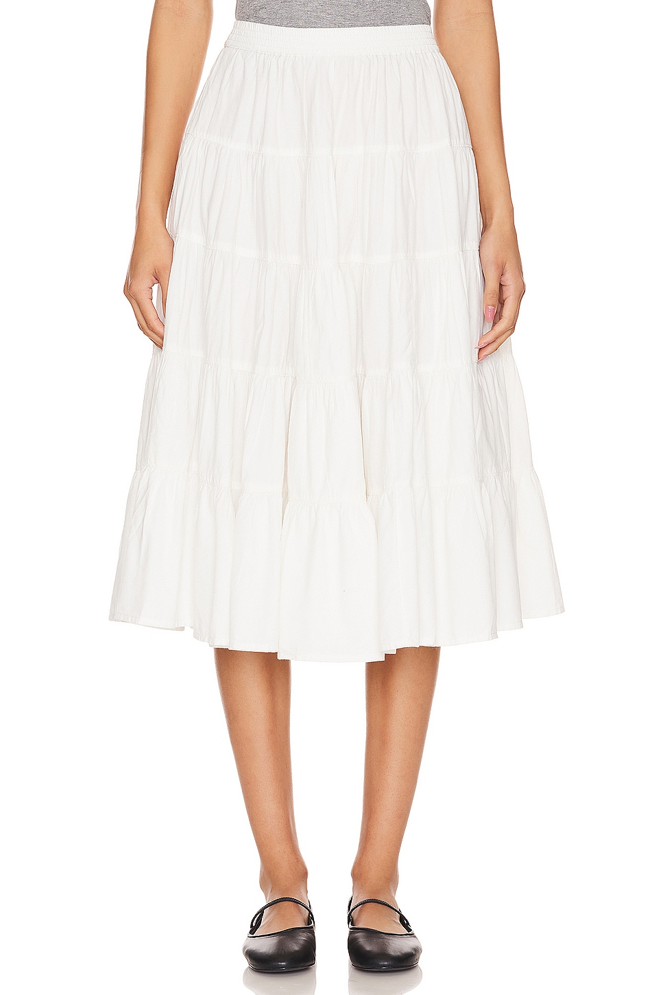 Ivory swing outlet skirt